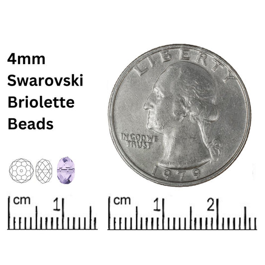 4mm Swarovski Briolette Beads - 5040 - Sold in Packages of 10 Beads