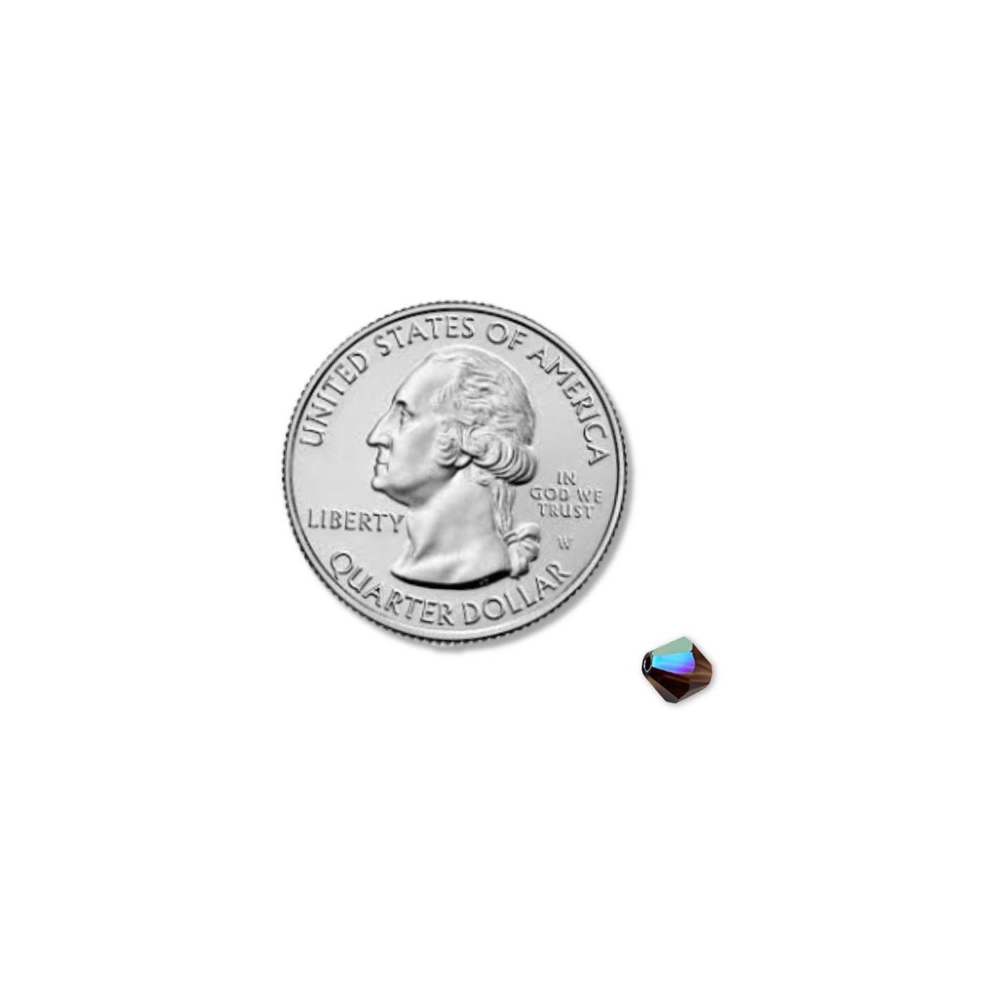 Swarovski 4mm Bicone - Mocca AB (10 Pack) XILION