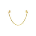 14K Gold Filled 4.5mm Magnetic Button Clasp with Ring and 70mm safety chain