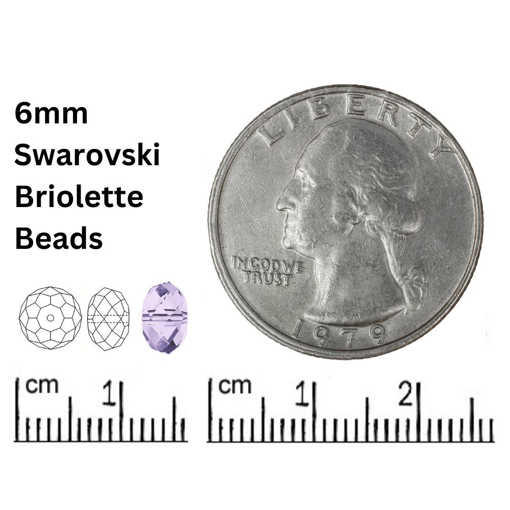 6mm Swarovski Briolette Beads - 5040 - Sold in Packages of 10 Beads