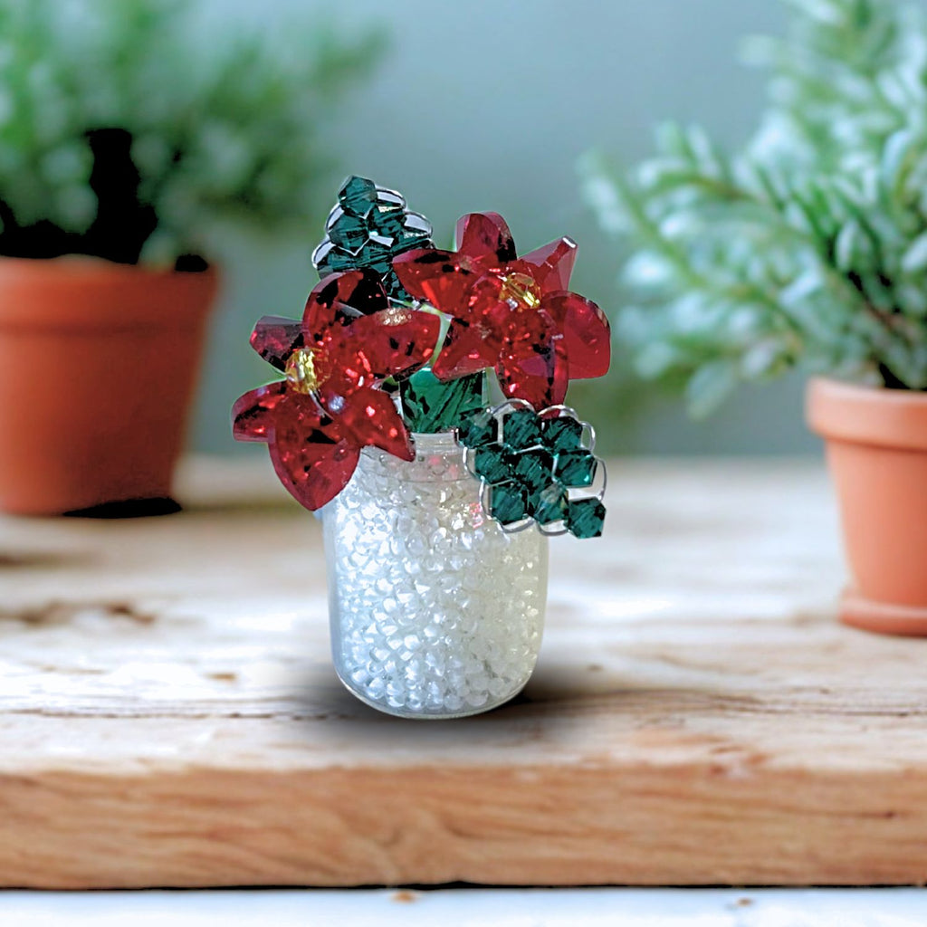 🌺 Pretty Poinsettia Crystal Creation Kit – Blooming Holiday Sparkle!  🌺