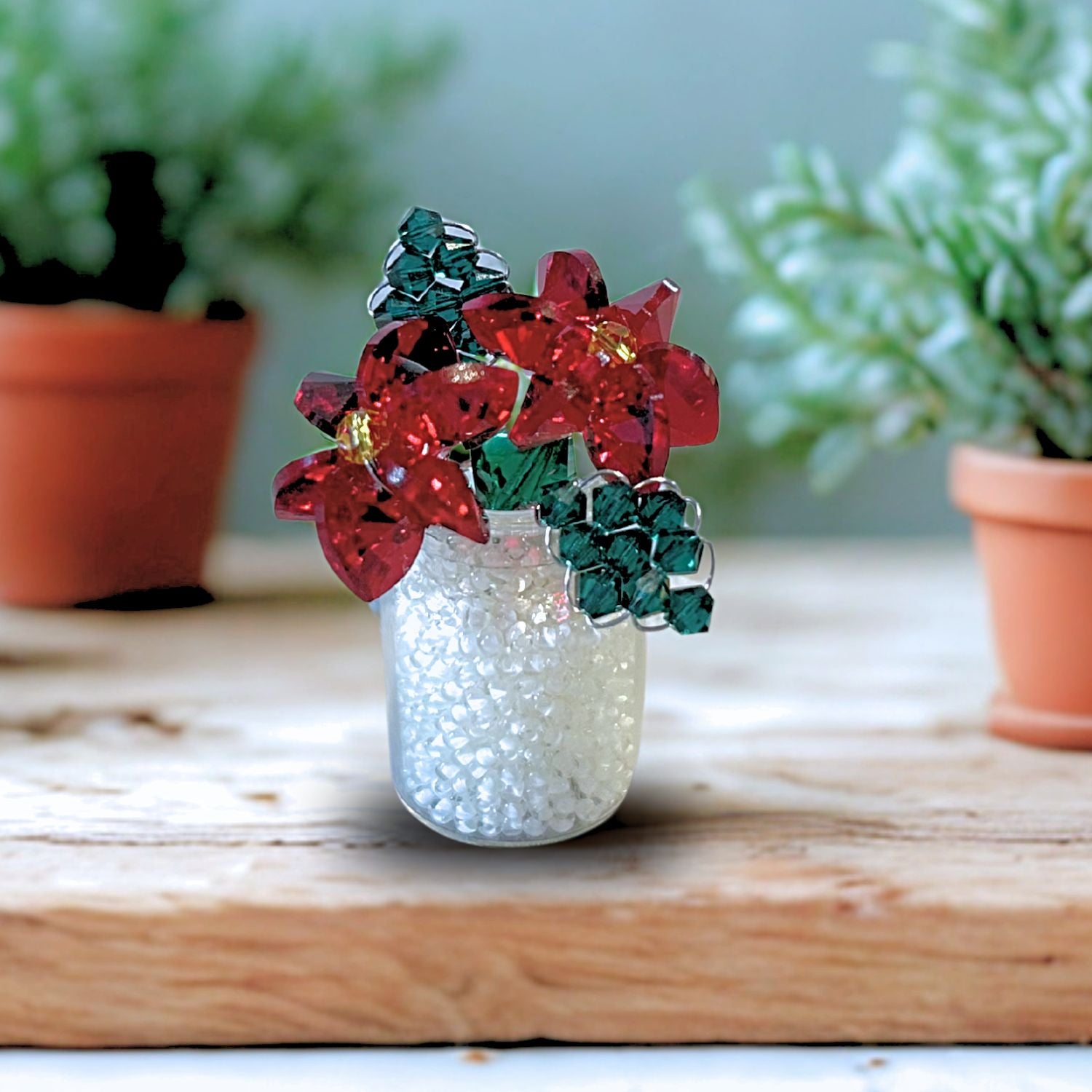 🌺 Pretty Poinsettia Crystal Creation Kit – Blooming Holiday Sparkle!  🌺