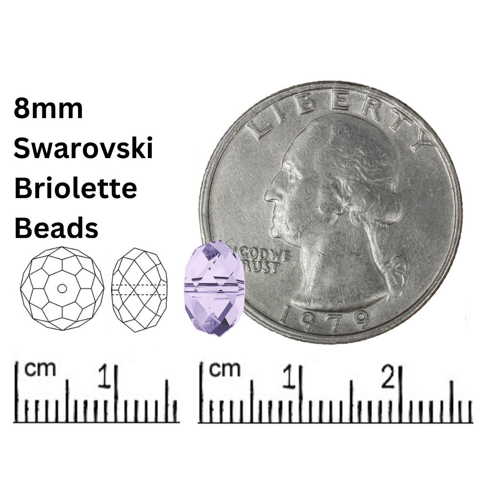 8mm Swarovski Briolette Beads - 5040 - Sold in Packages of 10 Beads