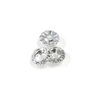 3 Silver Plated Crystal Contour Beads