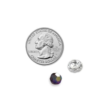 Crystal Contour Bead with Quarter and Swarovski Round