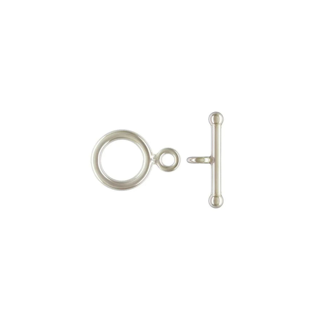 .925 Sterling Silver Round Bead Toggle - 12mm (1 Set)