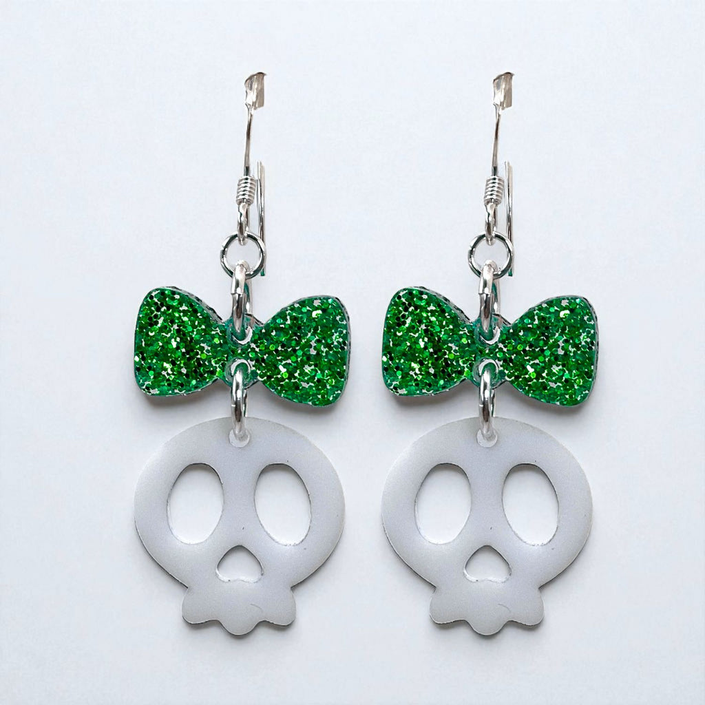 Adore-a-Bow Skull Earrings (Ready to Wear)