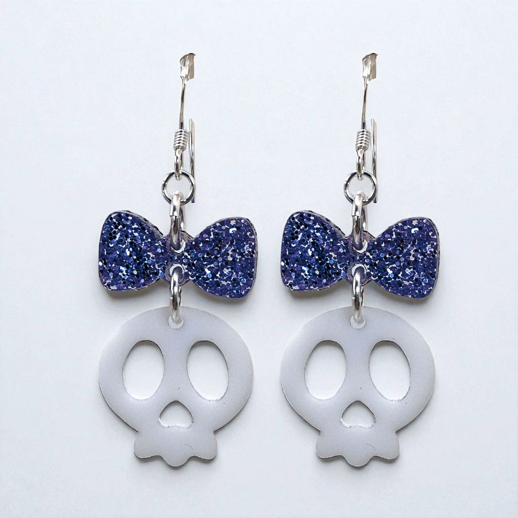 Adore-a-Bow Skull Earrings (Ready to Wear)