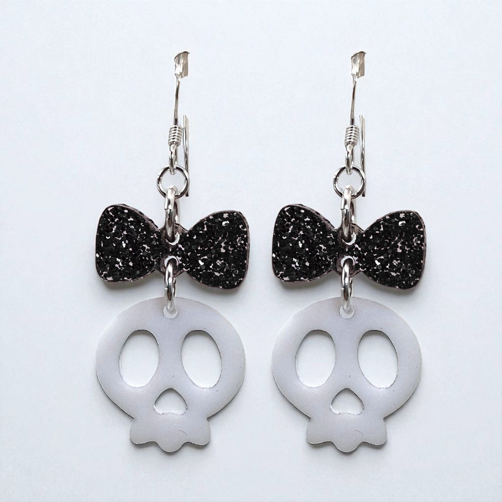 Adore-a-Bow Skull Earrings (Ready to Wear)