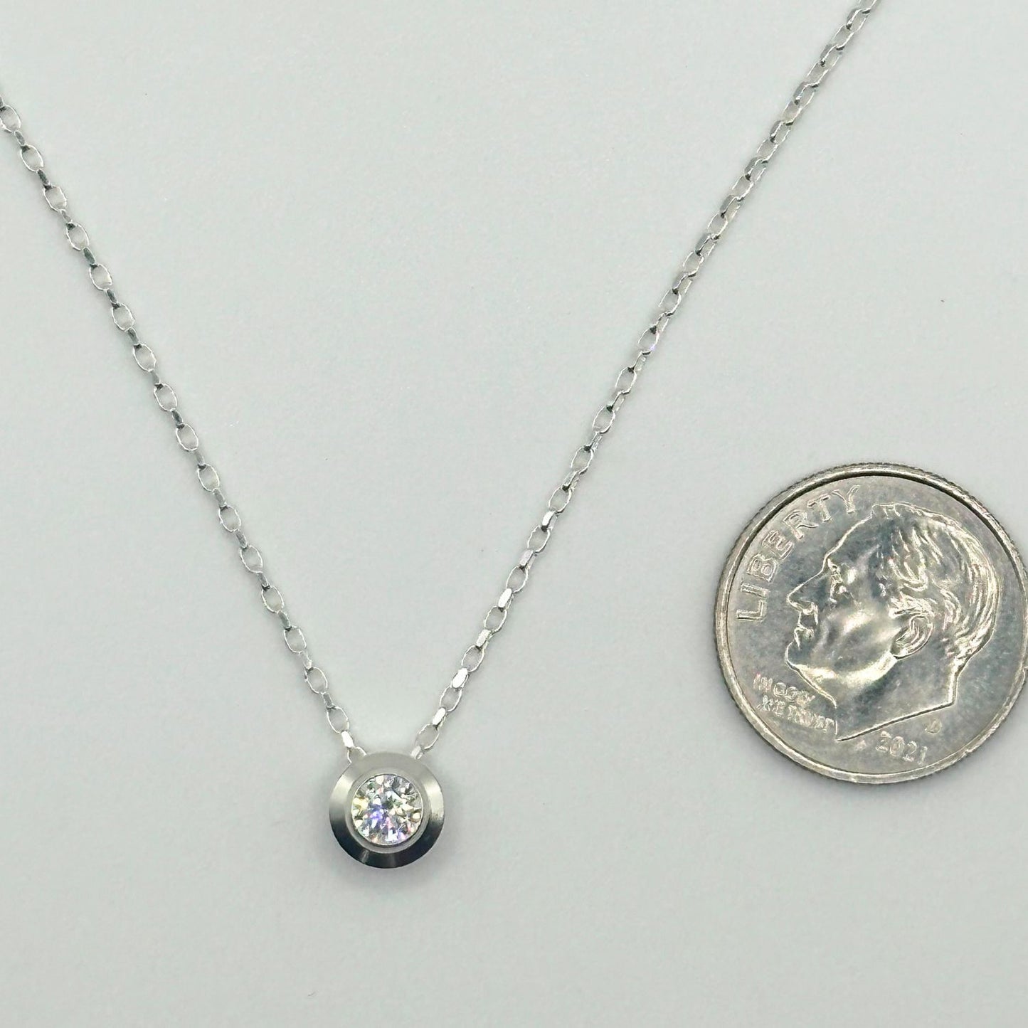 CZ Solitaire Necklace (Ready to Wear)