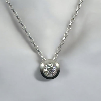 CZ Solitaire Necklace (Ready to Wear)