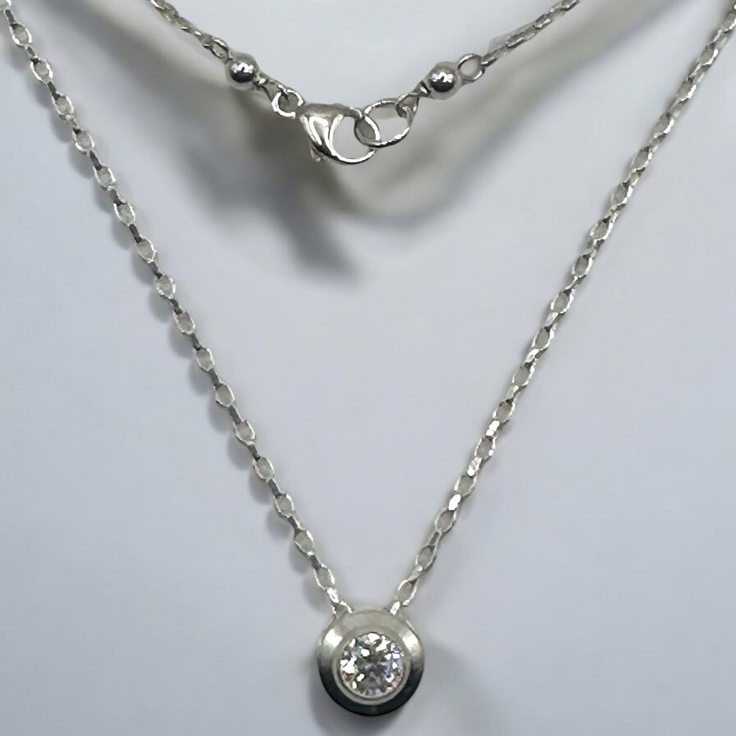 CZ Solitaire Necklace (Ready to Wear)