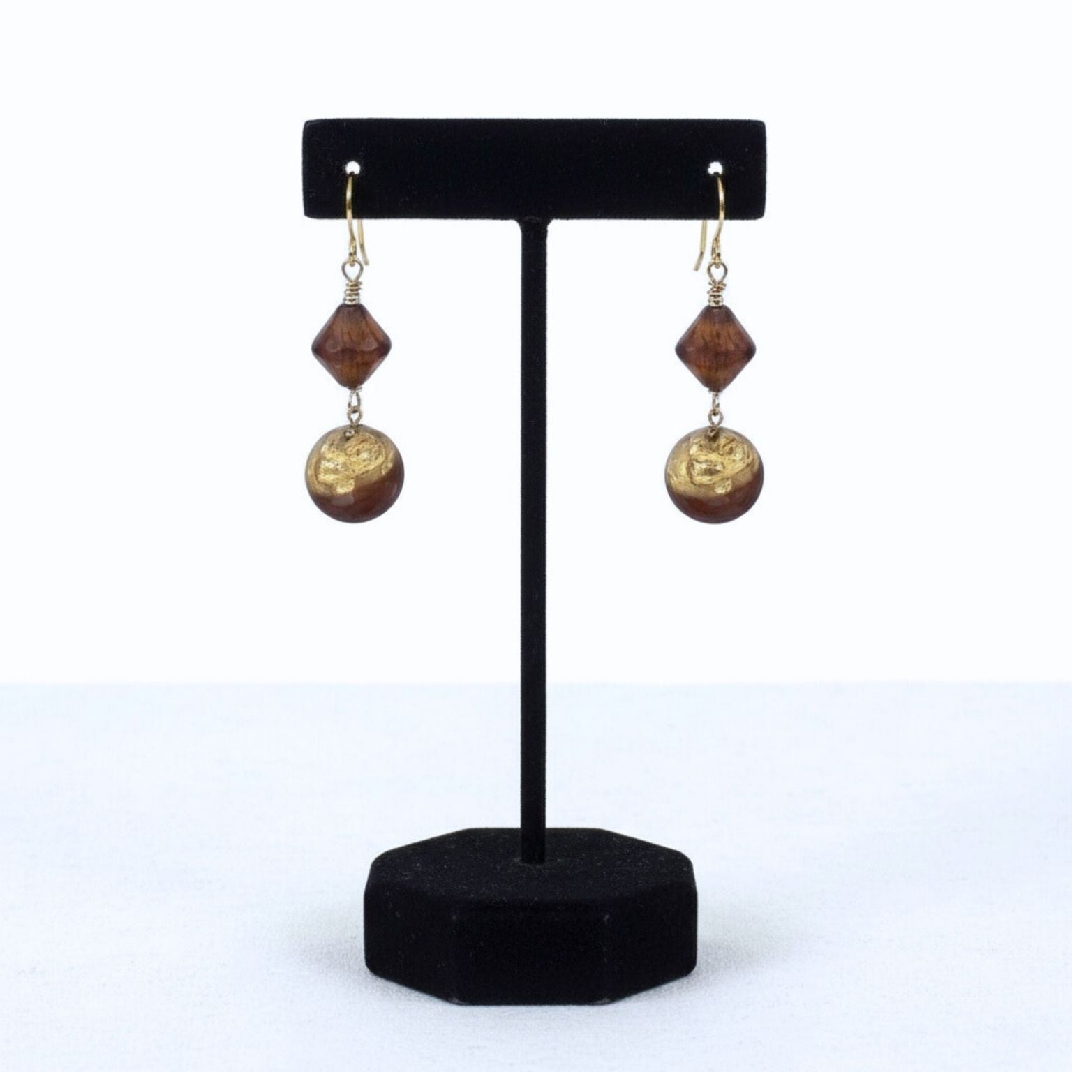 Chocolate and Gold Murano Earring Kit – Luxurious Italian Elegance!