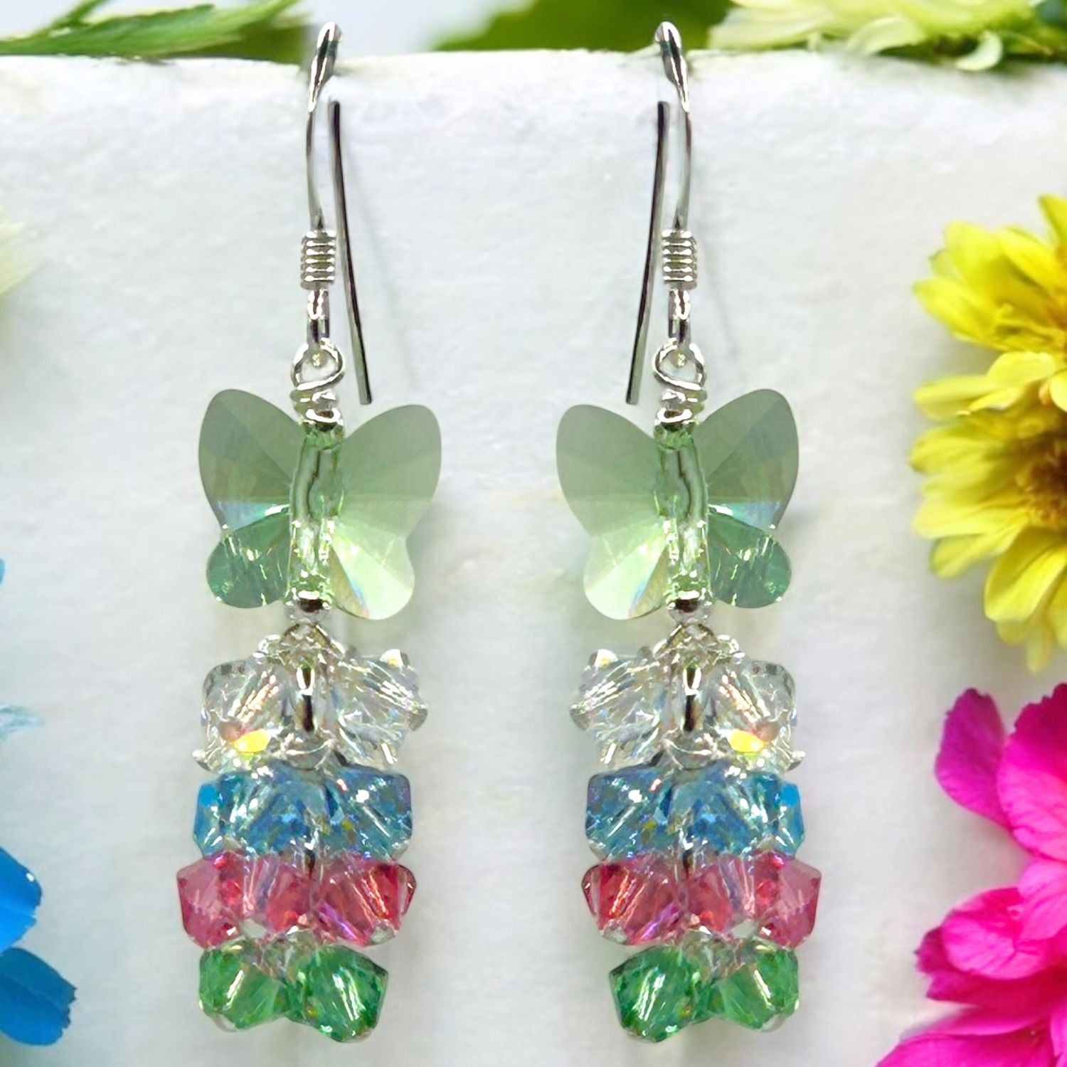 Crystal Butterflies Earrings (Ready to Wear)