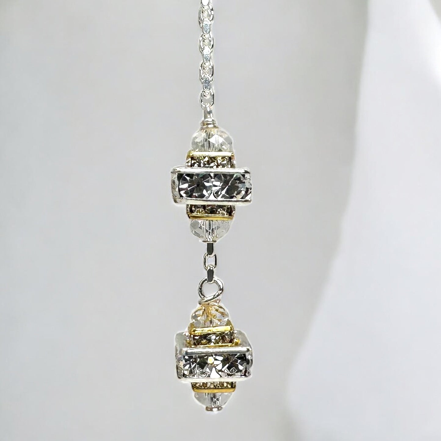 Crystal Cascade Earring Kit - Assembled close up