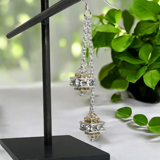 Crystal Cascade Earring Kit - Assembled on a Stand