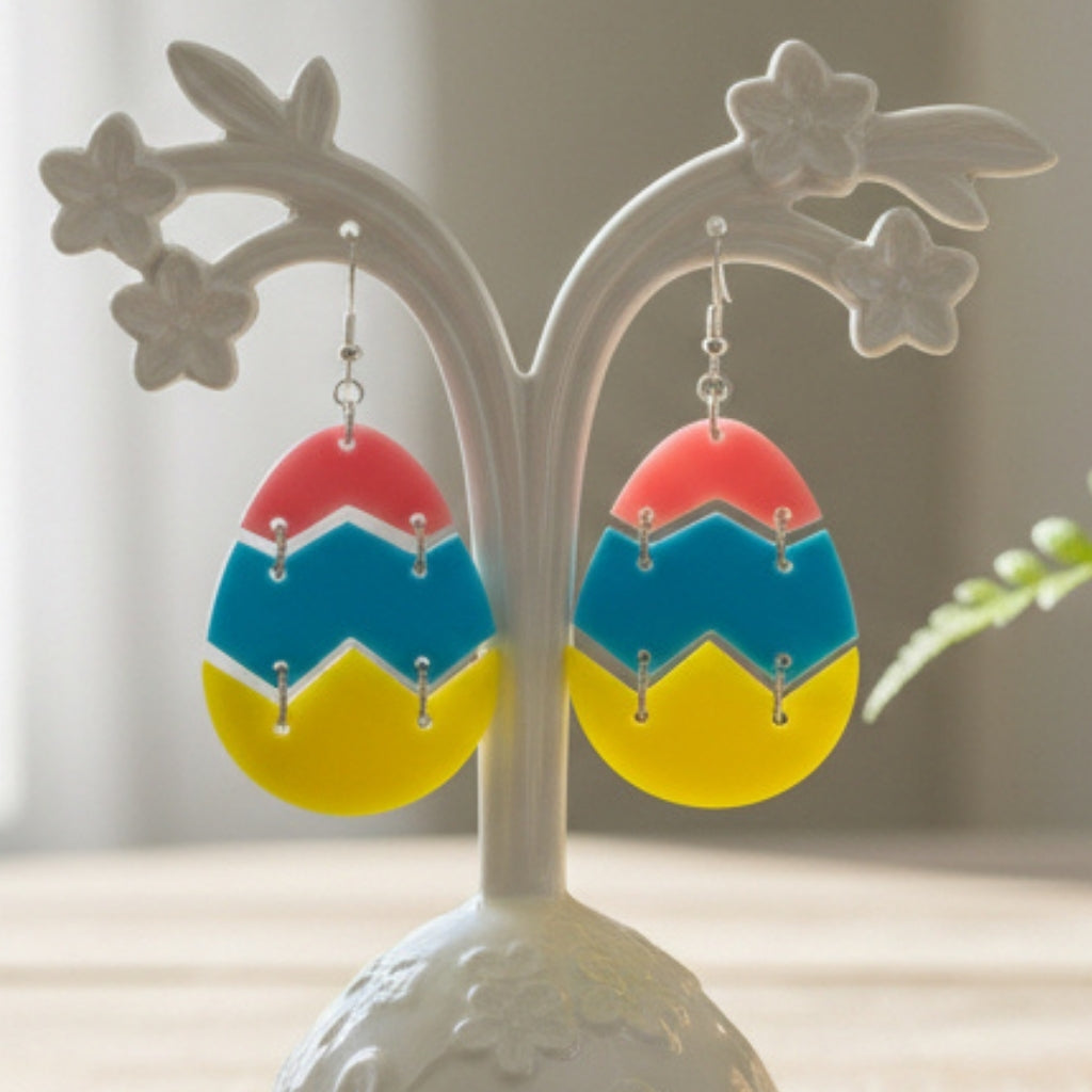 DIY Acrylic Earring Kit - Tri-Color Easter Eggs!