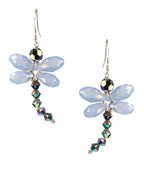 Air Blue Opal Dragonfly Earrings (Ready to Wear)