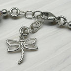 Dragonfly Dazzle Ankle Bracelet Kit -Dragon fly charm Closeup