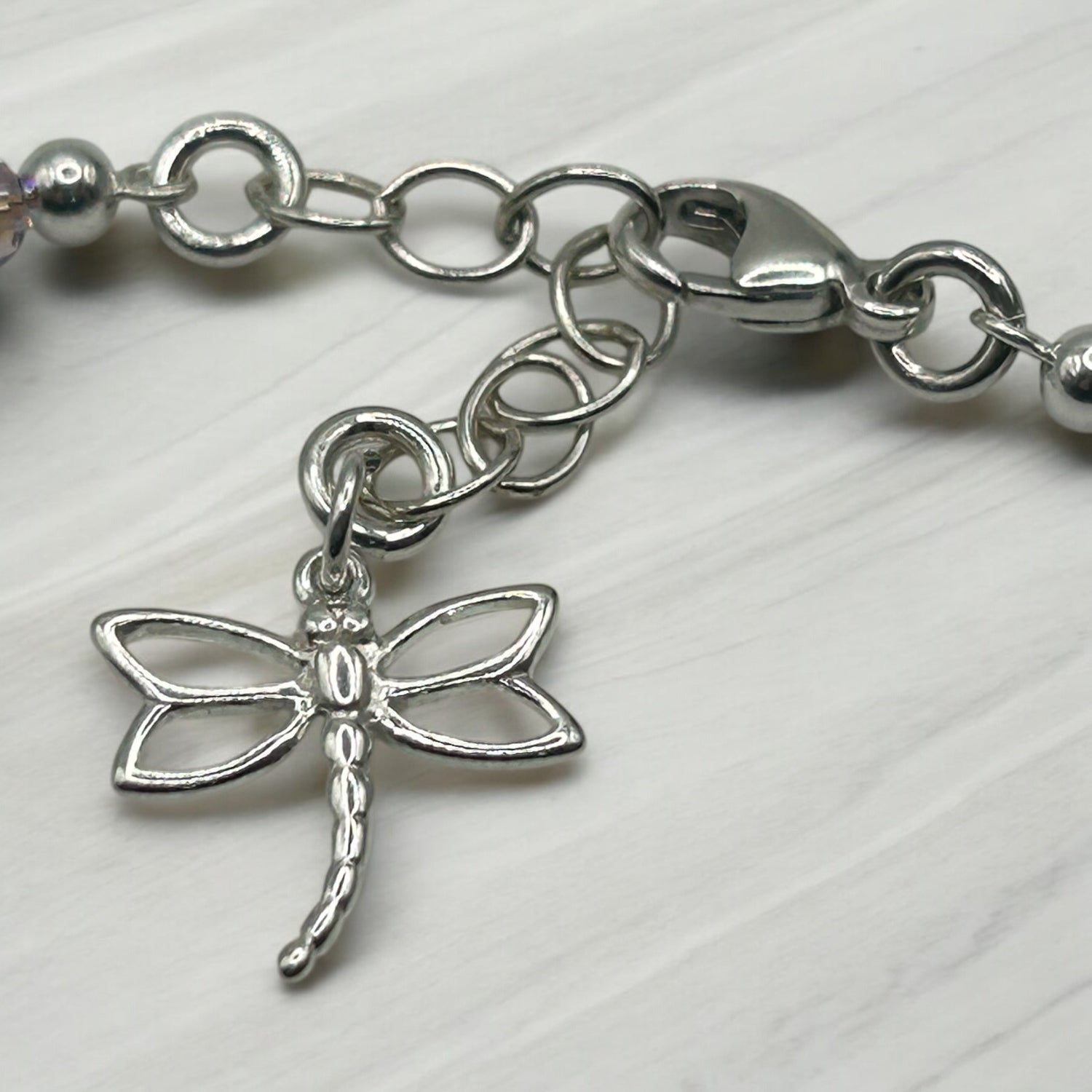 Dragonfly Dazzle Ankle Bracelet Kit -Dragon fly charm Closeup