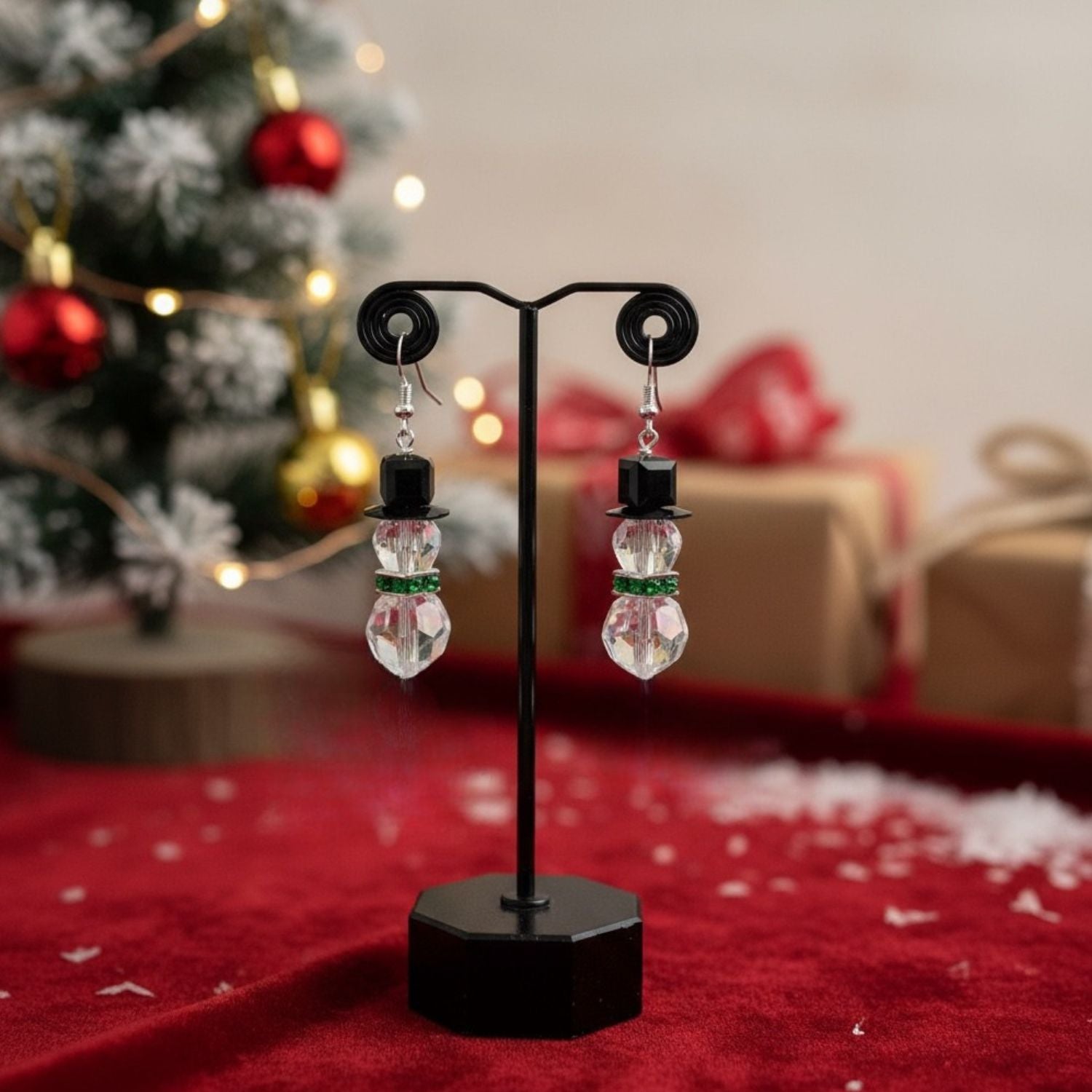 ☃️✨ Emerald Snowman Christmas Earring Kit – Classic Holiday Sparkle! ✨☃️