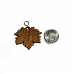 Etched Cherrywood Maple Leaf Charm / Pendant