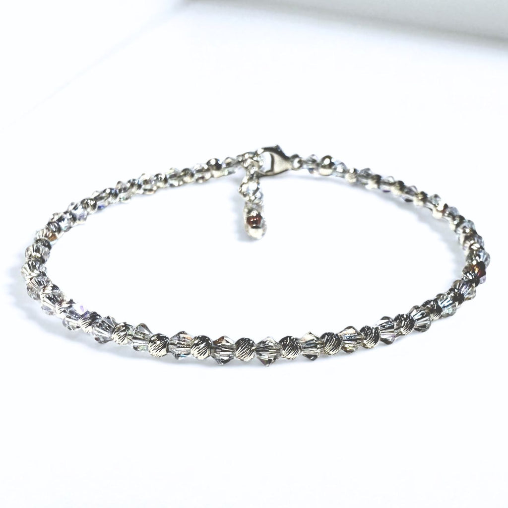 Silver bracelet on a white background