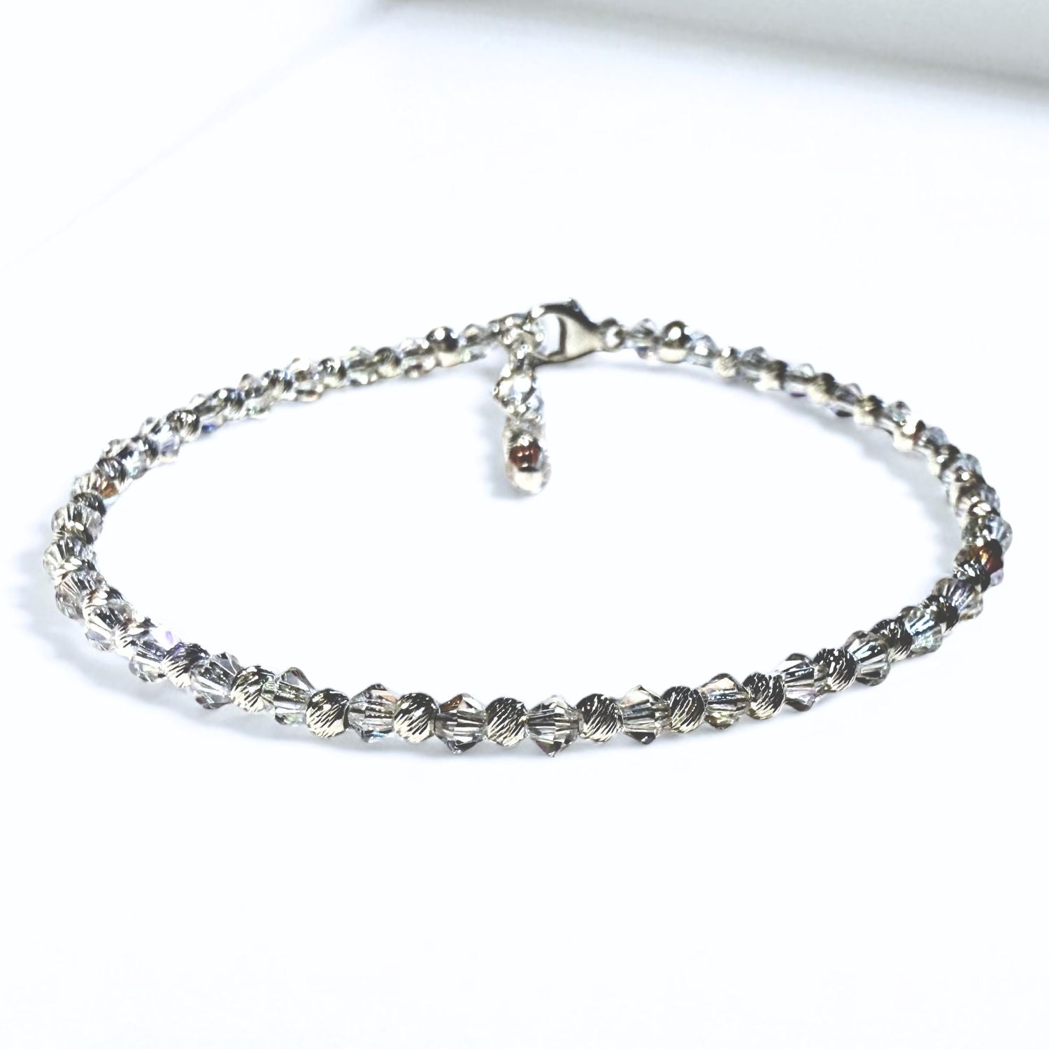 Silver bracelet on a white background