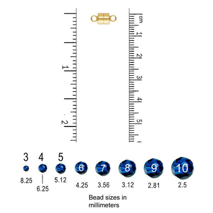 14K Gold Filled 4.5mm Magnetic Button Clasp with Ring and 70mm safety chain