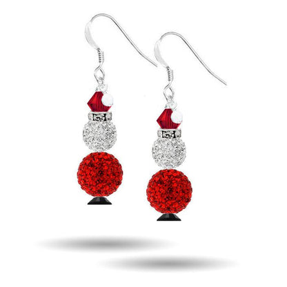 Pave Santa Christmas Earrings (Ready to Wear)