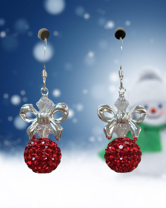 Pave Christmas Bulb  Earrings (Ready to Wear)