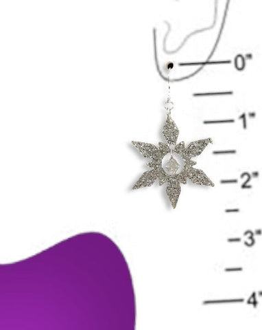 Captured Crystal Snowflake Earrings (Ready to Wear)