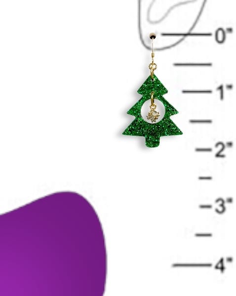 Golden Drop Christmas Tree Earrings (Ready to Wear)