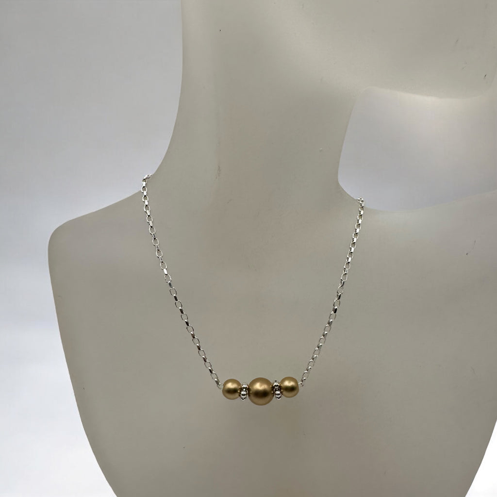 Satin and Gold Necklace (Ready to Wear)