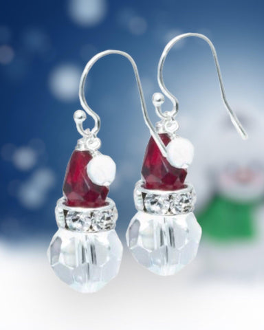 Swarovski Santa Christmas Earrings (Ready to Wear)