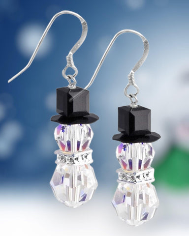 Swarovski Snowman Earrings (Ready to Wear)