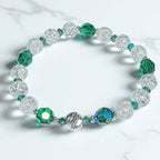 Majestic Green Cracked Crystal Quartz Elastic Bracelet Kit