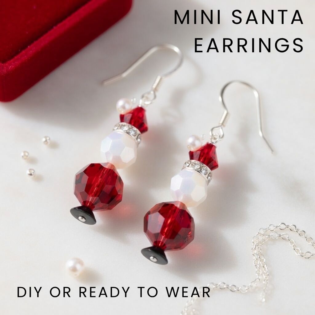 Mini Santa Earrings - Christmas Jewelry Making Kit