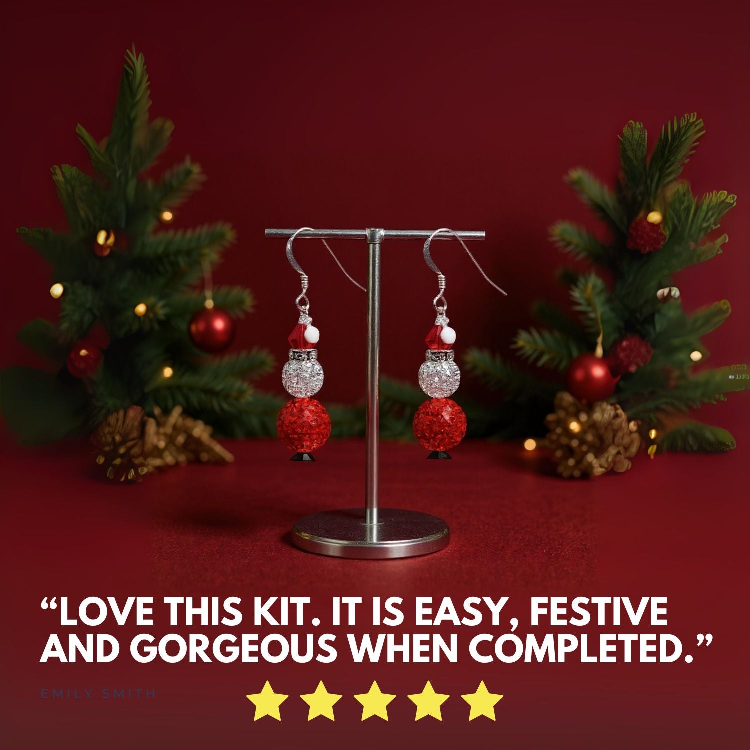 Pave Santa Christmas Earring Kit