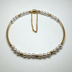 Pearl &amp; Gold Tube Bracelet Kit – Creamy Swarovski White Pearls &amp; Warm 14K Gold-Filled Glow!