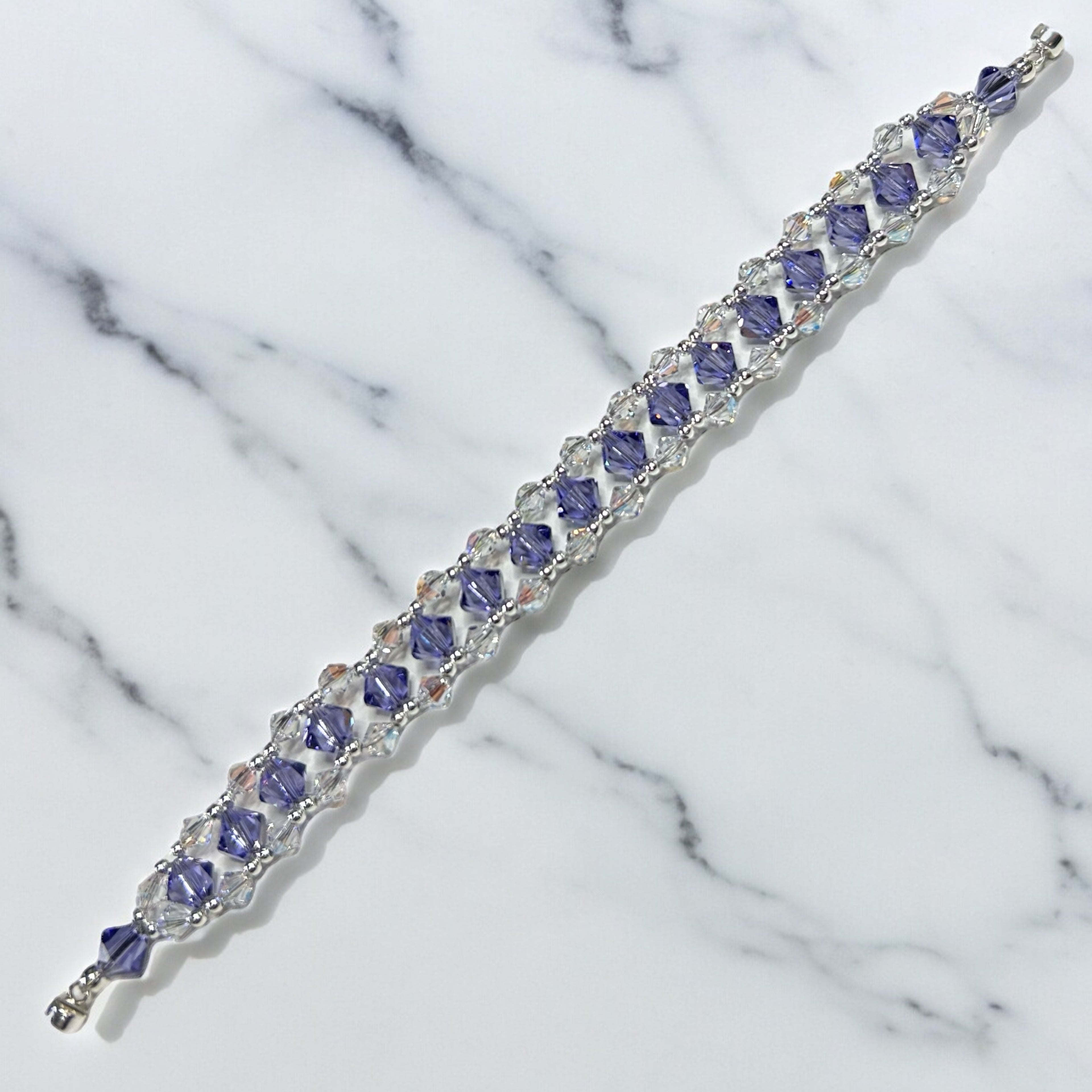 bicone weave bracelet