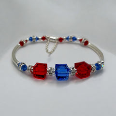 Red, White and Beautiful Patriotic Bangle Bracelet Kit