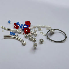 Red, White and Beautiful Patriotic Bangle Bracelet Kit