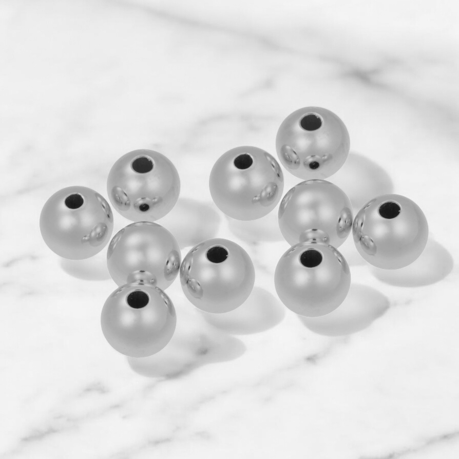 .925 Sterling Silver Round Sandblasted Beads