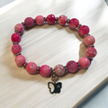 Pink Butterfly Agate Bracelet Kit