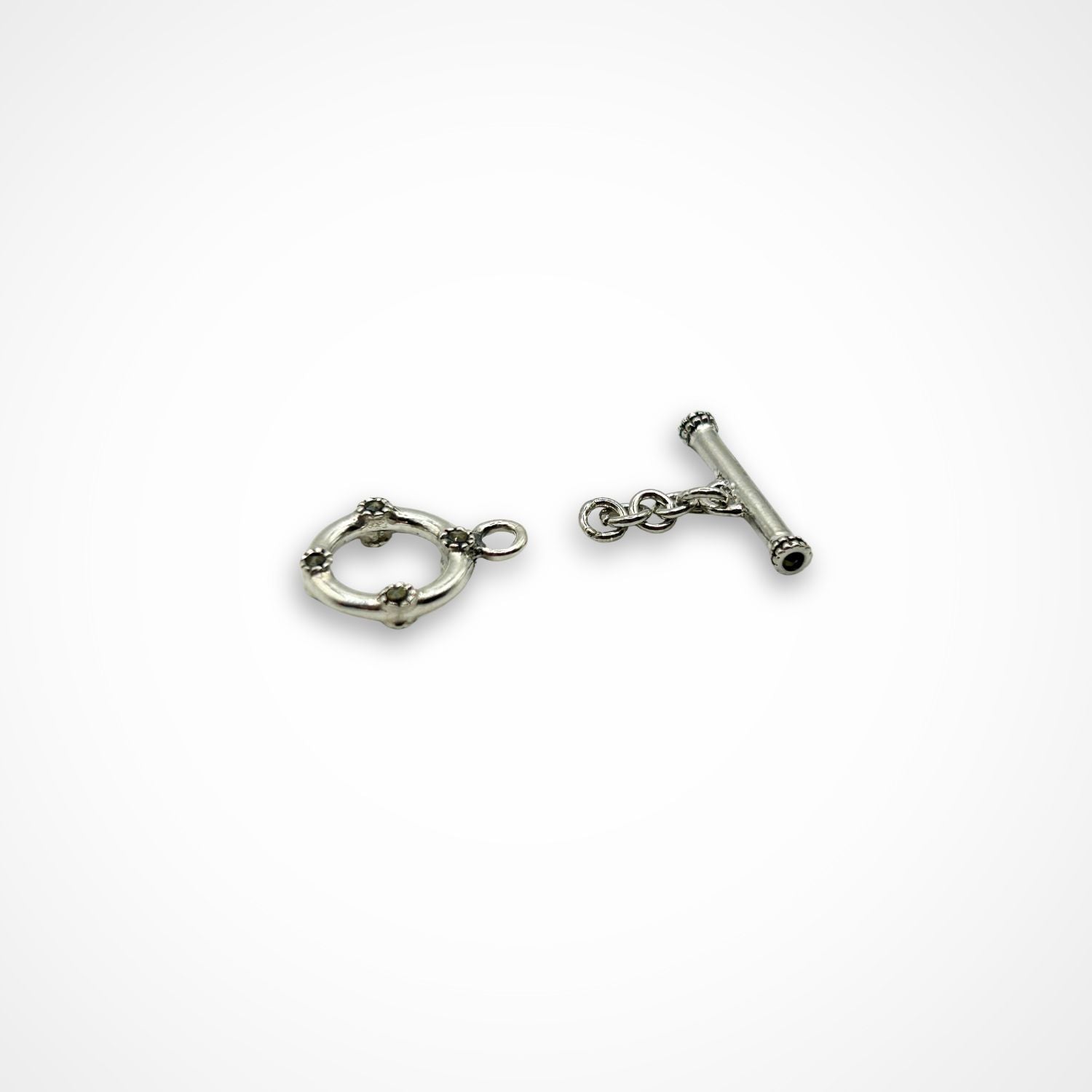11mm Sterling Silver Toggle with Marcasite Stones