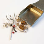 Rudolph Christmas Earring Kit Materials on a white surface