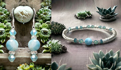 Bracelet and Earring Kit - Larimar Luster Bracelet & Earring Kit Set: Embrace Elegance in Blue