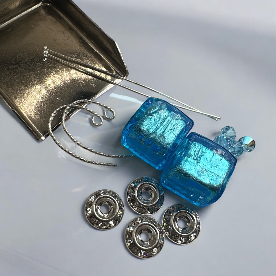 Sky Blue Earring Kit Components