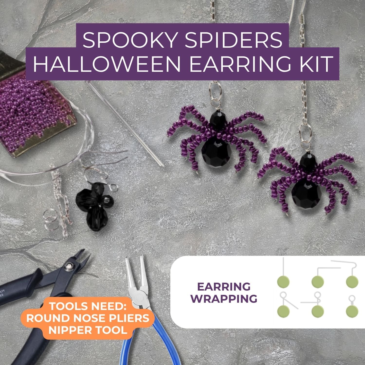 🕷️ Spooky Spiders Halloween Earring Kit 🕷️